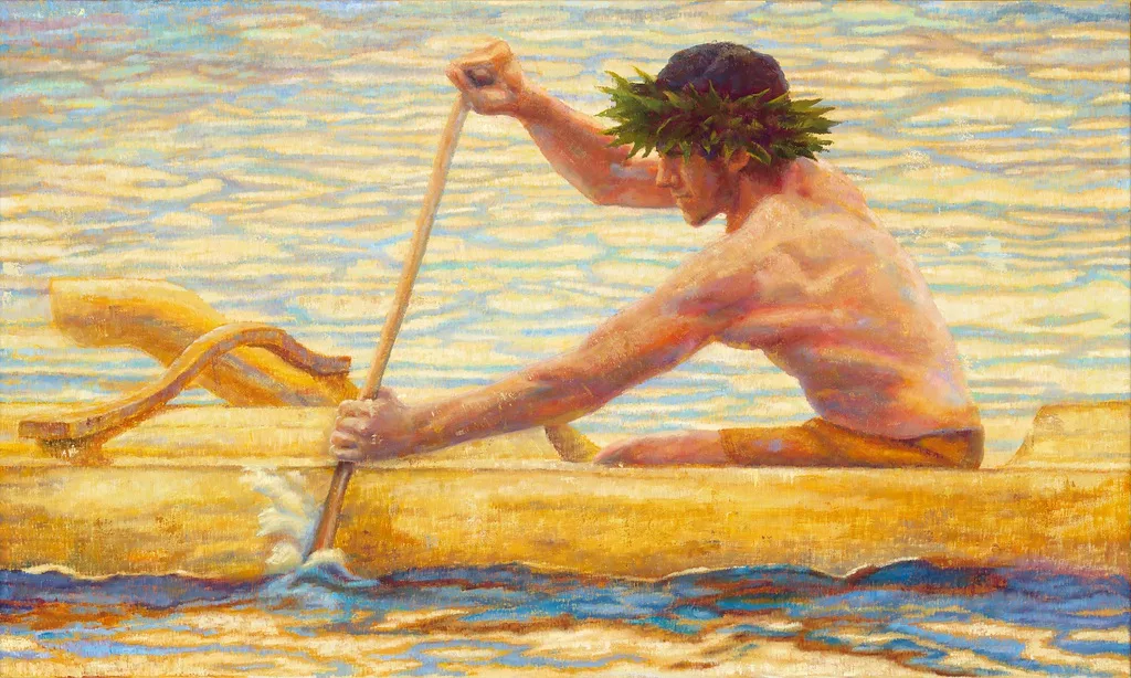 Aloha Mai No - You Give Your Love To Me by Jeanne Bitz, Oil, 23 x 39 x 1.5