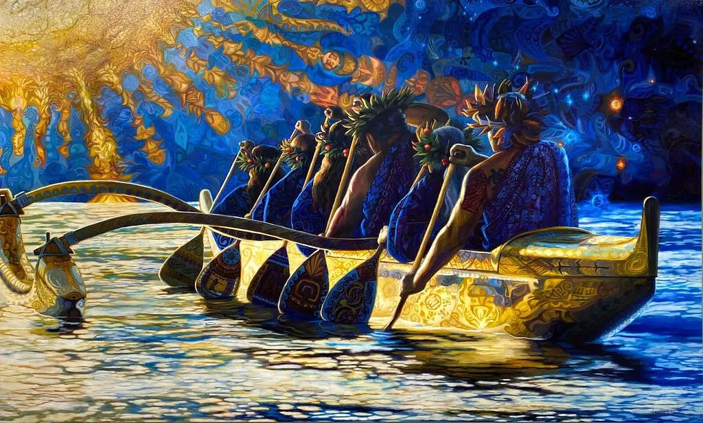 E Ala E by Jeanne Bitz, Oil, 48 x 78 x 1.5