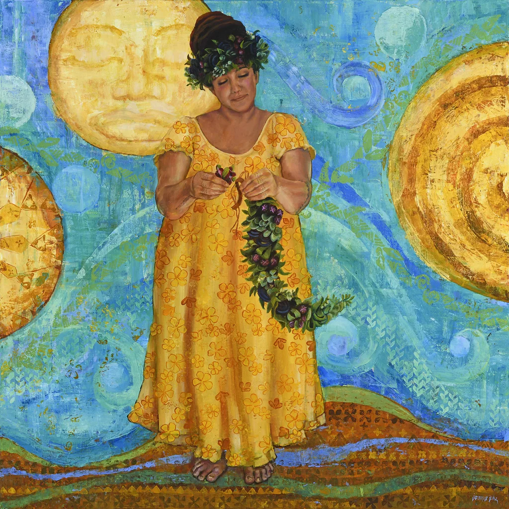 Haku Maui Awakea (midday) by Jeanne Bitz, Oil, 40 x 40 x 1.5