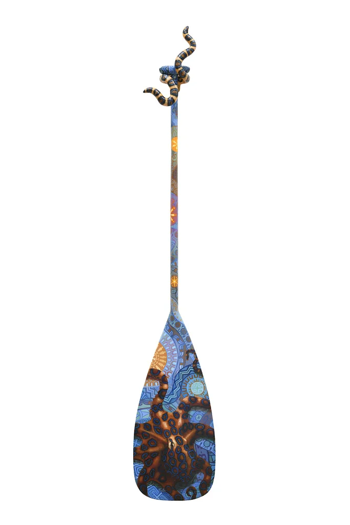 Hee Po (Night Octopus) by Jeanne Bitz, Oil, 55 x 10 x 3