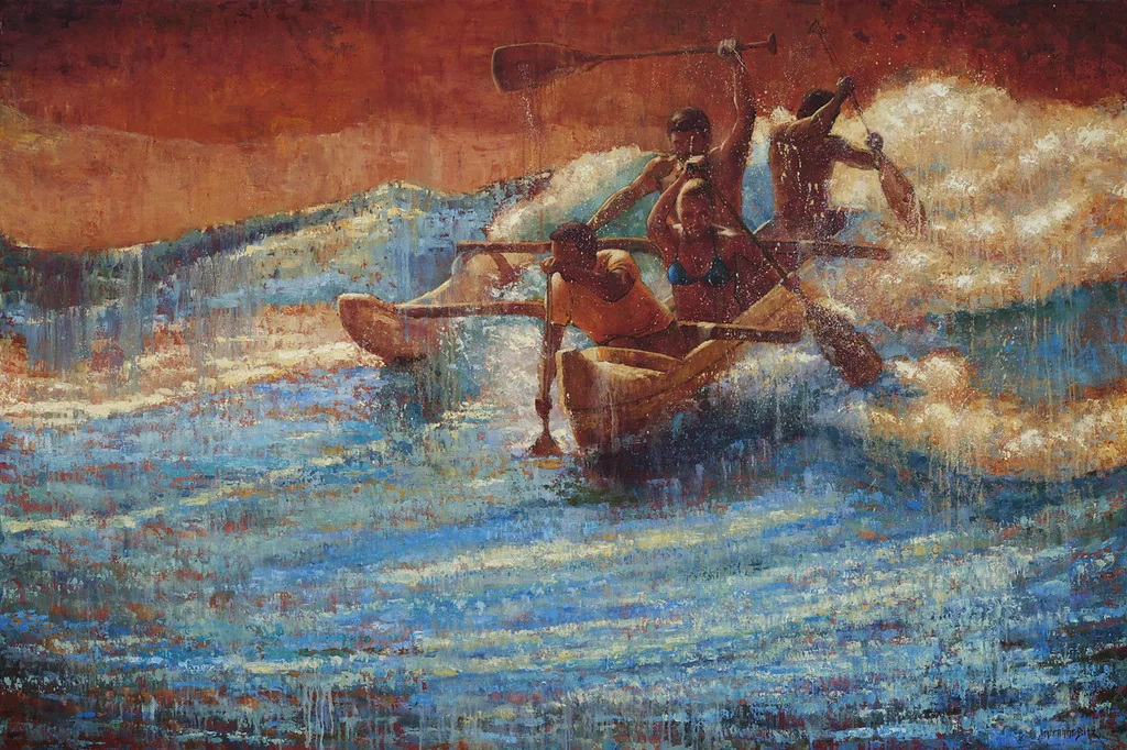 Ia Waa Awiwi by Jeanne Bitz, Oil, 48 x 72 x 1.5