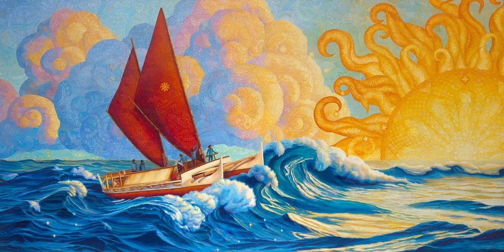 MOANANUIĀKEA by Jeanne Bitz, Oil, 60 x 120 x 2