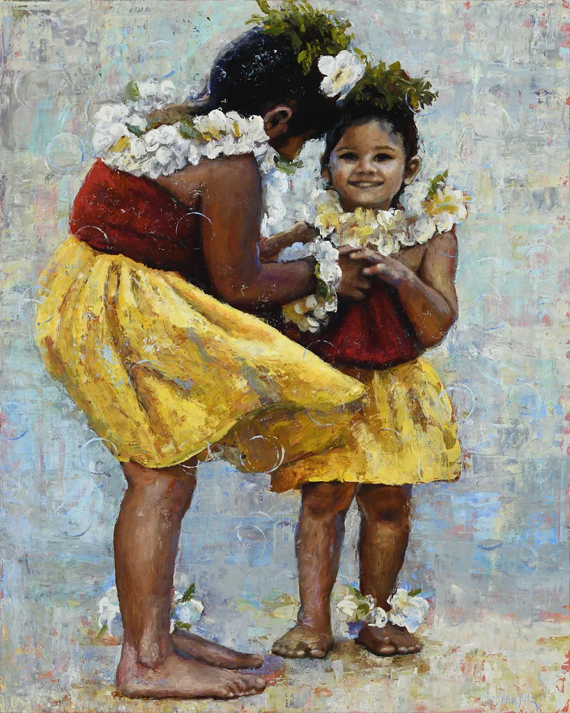 Plumeria by Jeanne Bitz, Oil, 30 x 24 x 1.5